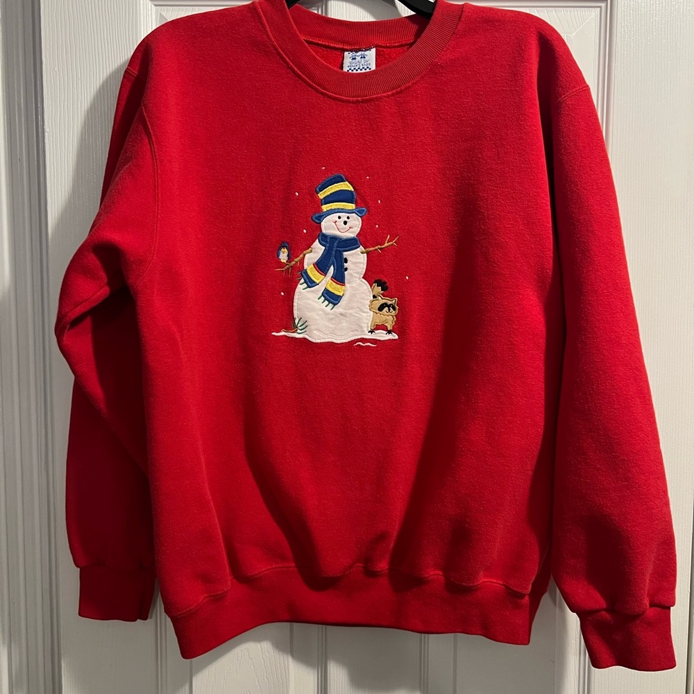 Vintage Kelly's Kids Red Snowman Crewneck Sweatshirt